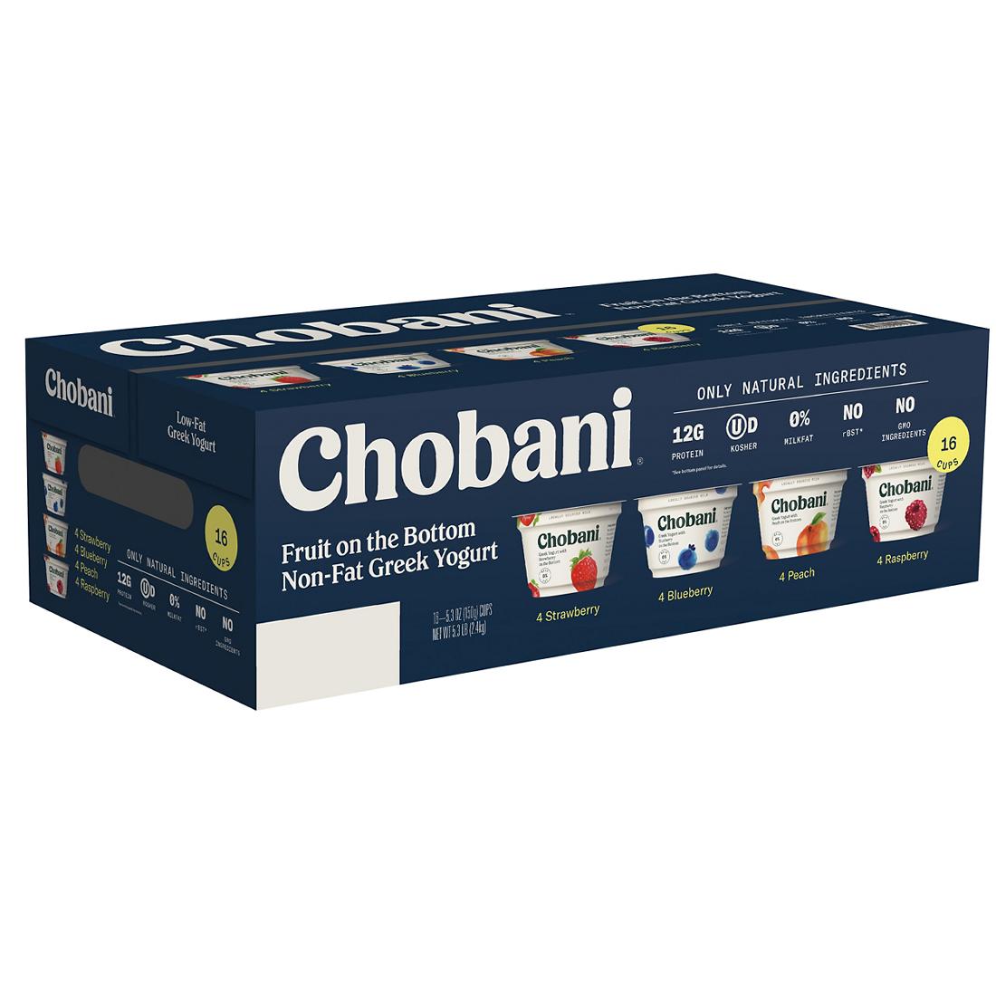 Chobani Greek Yogurt Berry Variety Pack, 16 ct./5.3 oz.