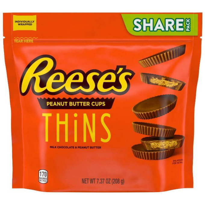 Reese's Peanut Butter Cups Thins Milk Chocolate Pouch - 7.37oz