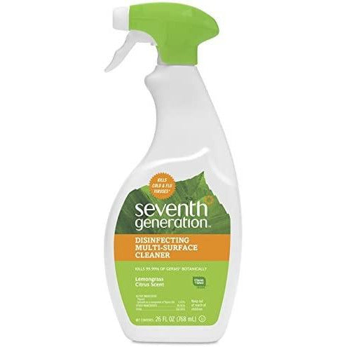 Seventh Generation Disinfecting Multi-Surface Cleaner, Lemongrass Citrus, 26 oz (Packaging May Vary)