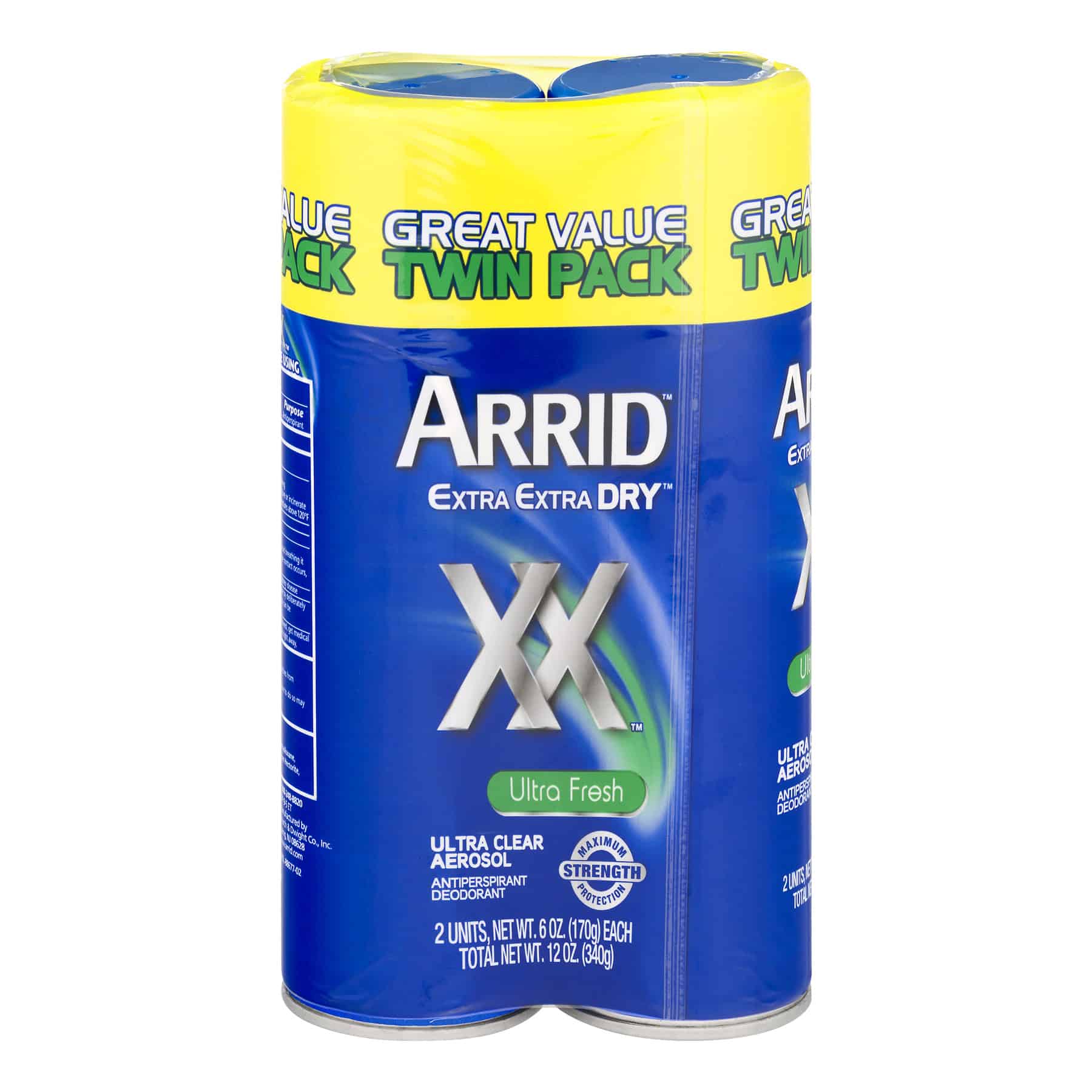 Arrid Extra Dry Antiperspirant Deodorant, 6oz, 2 Twin Packs