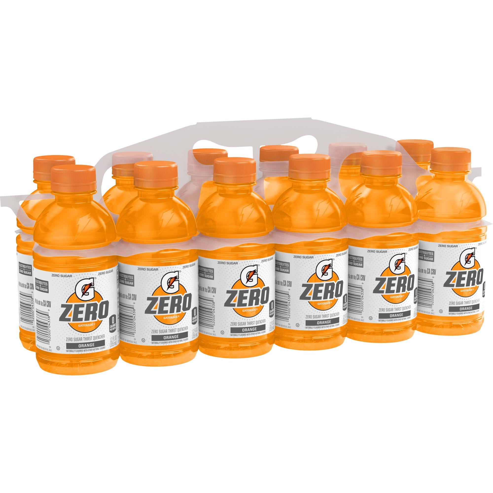 2 pack (12 Bottles) Gatorade G Zero Thirst Quencher, Orange, 12 fl oz