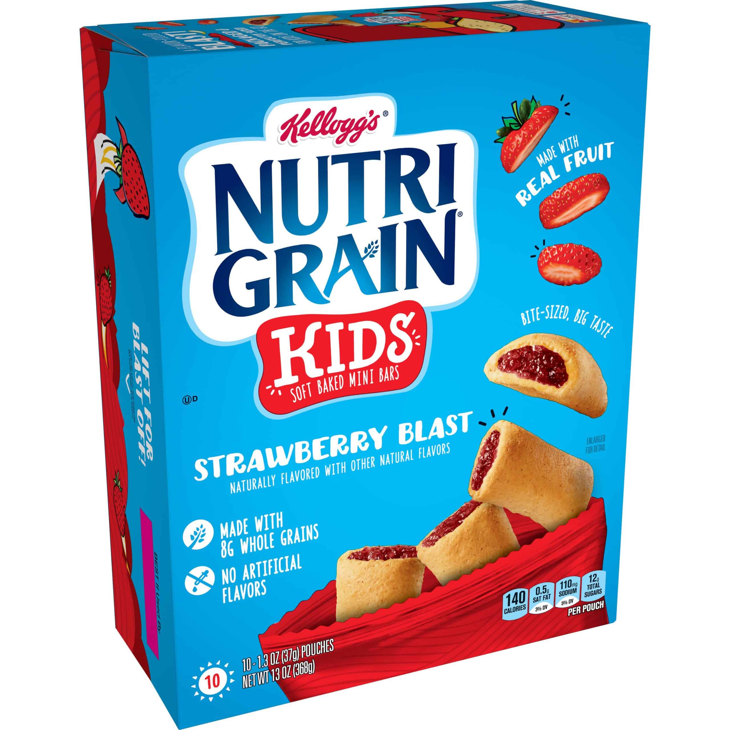 Kellogg's Nutri-Grain Kids, Soft Baked Mini Bars, Strawberry Blast, 10 Ct, 13 Oz