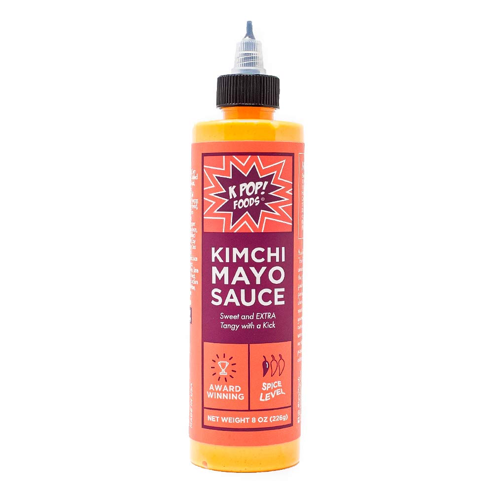 KPOP Foods Kimchi Mayo Sauce. Bold and Zesty Spicy Mayo in Convenient Squeeze Bottle. Low Heat.