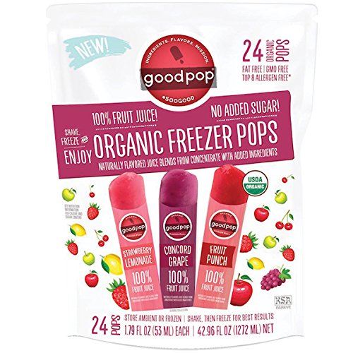 Goodpop Organic Freezer Pops No Sugar Added Variety 24 Count - 1.79 oz pops