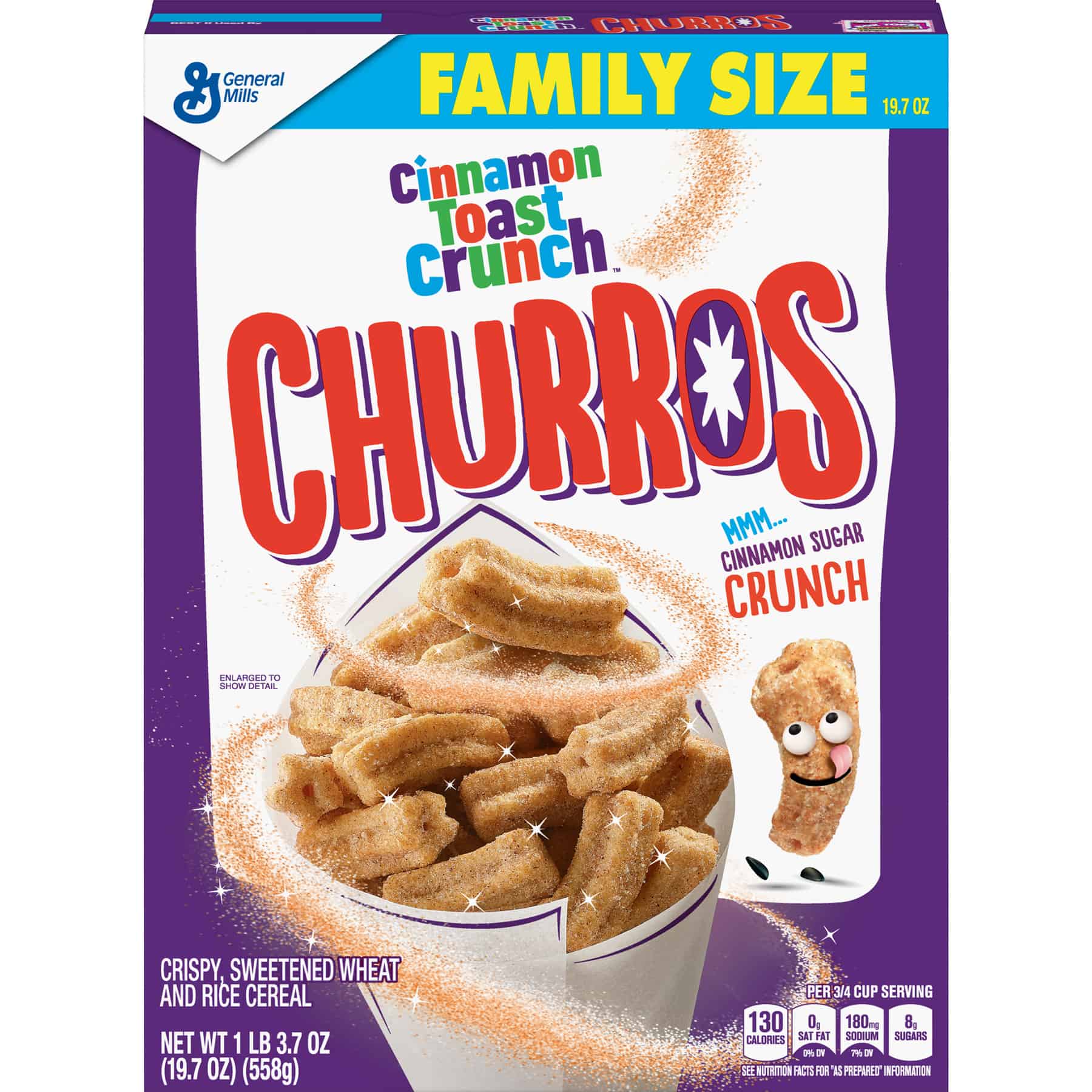 General Mills, Cinnamon Toast Crunch, Churros,Family Size,19.7 oz