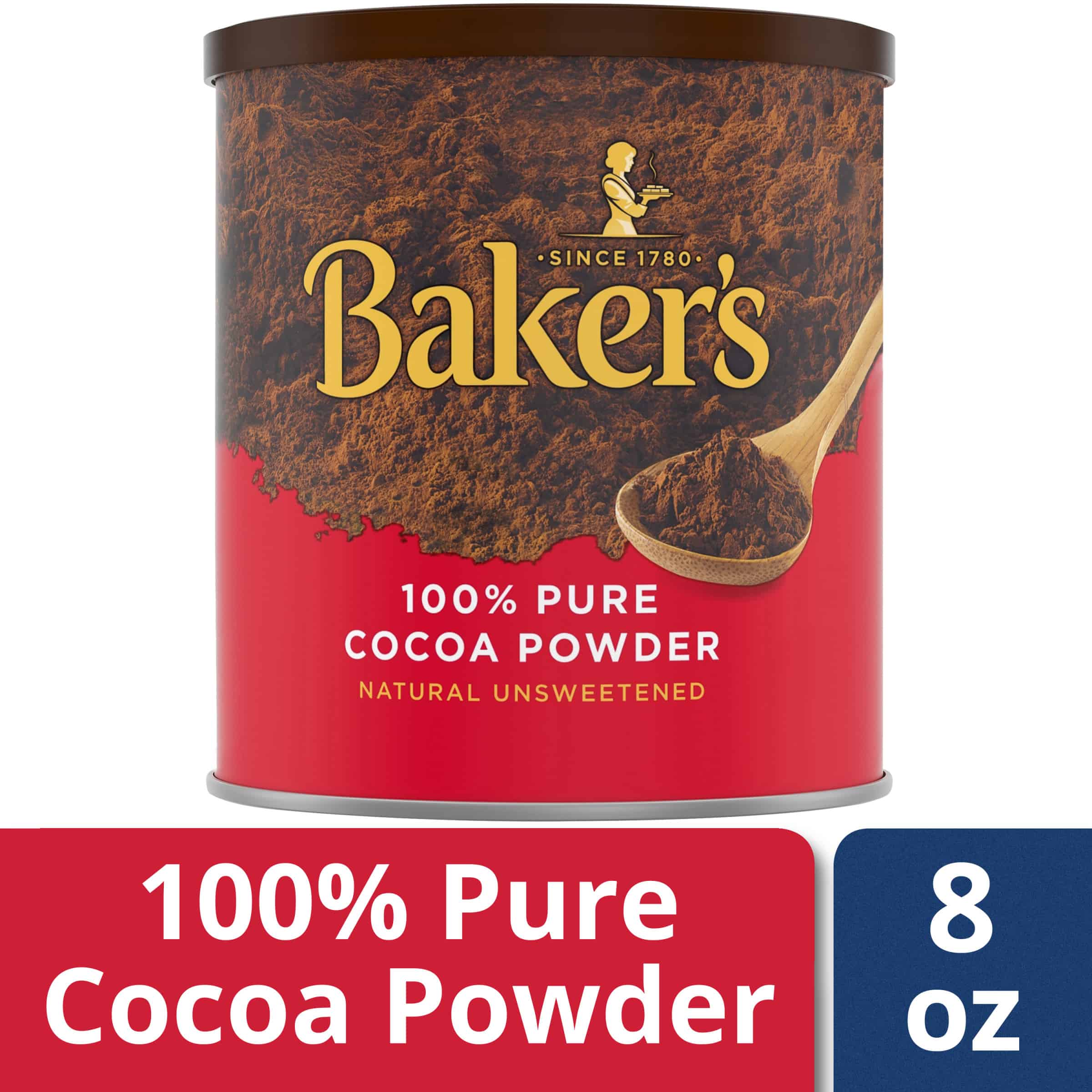 Baker's Cocoa Powder, Natural Unsweetened 100% Pure Cocoa, 8 oz Can