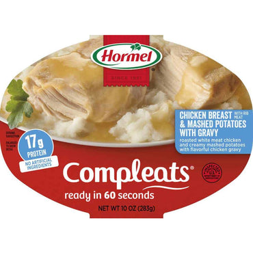 (6 pack) Hormel Compleats Chicken Breast with Rib Meat and Mashed Potatoes with Gravy, 9.5 Ounce