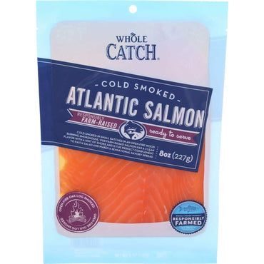 Whole Catch, Cold Smoked Farm-Raised Atlantic Salmon, 8oz Frozen