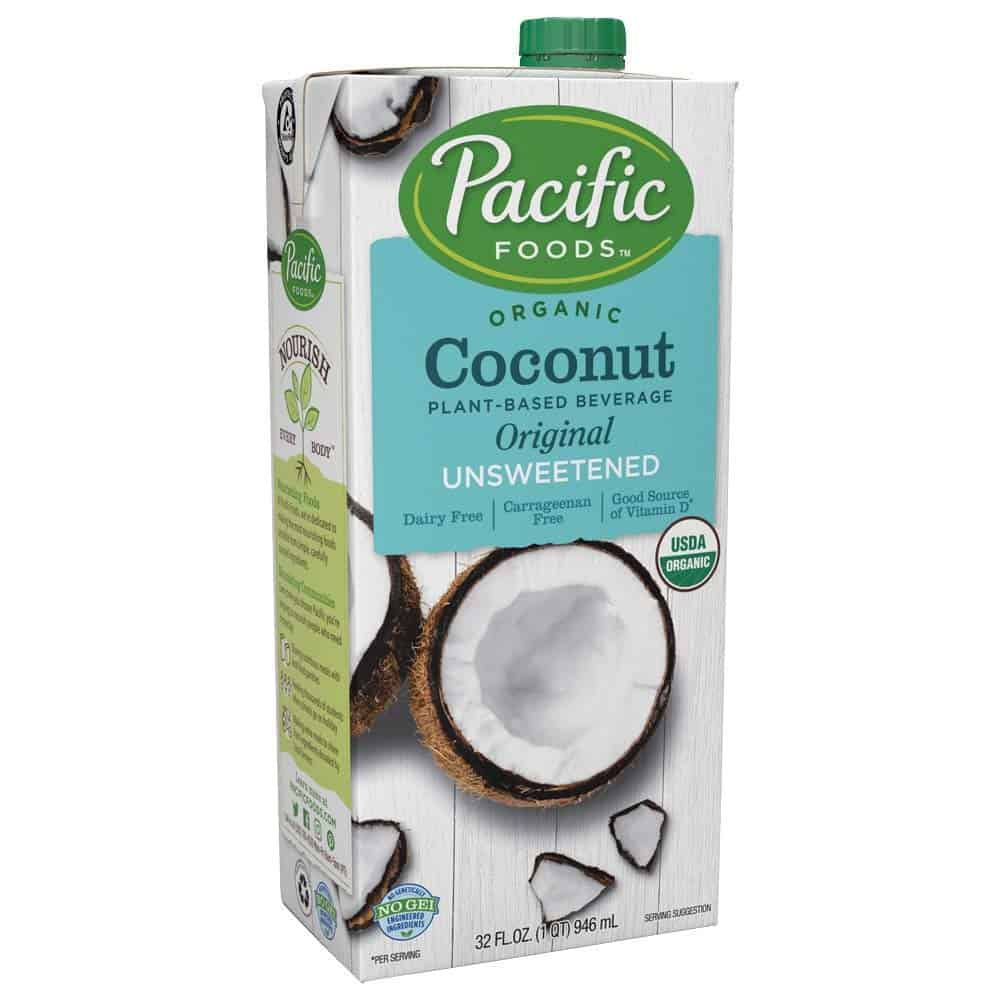 Pacific Foods Coconut Milk, Unsweetened Original, 32oz, Vegan