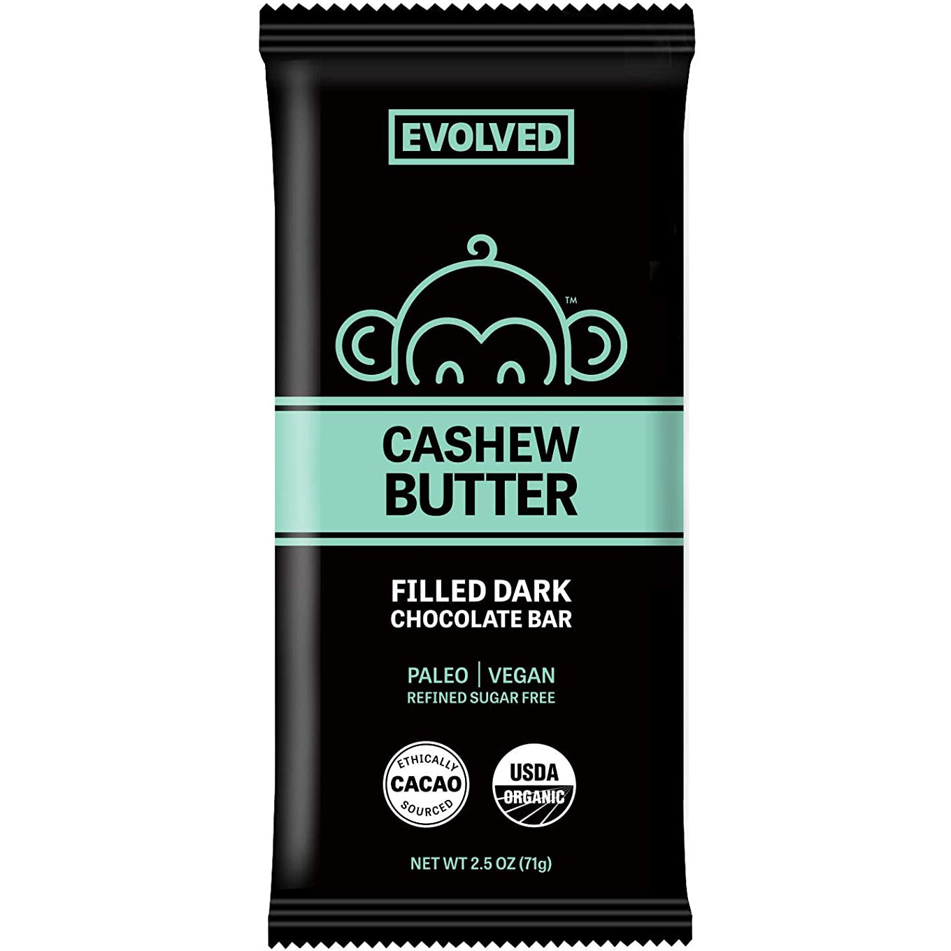Eatingevolved, Chocolate Bar Butter Filled Cashew, 2.5 Ounce