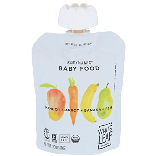White Leaf Provisions, Baby Food Mango Carrot Banana Pear Organic, 3.17 Ounce
