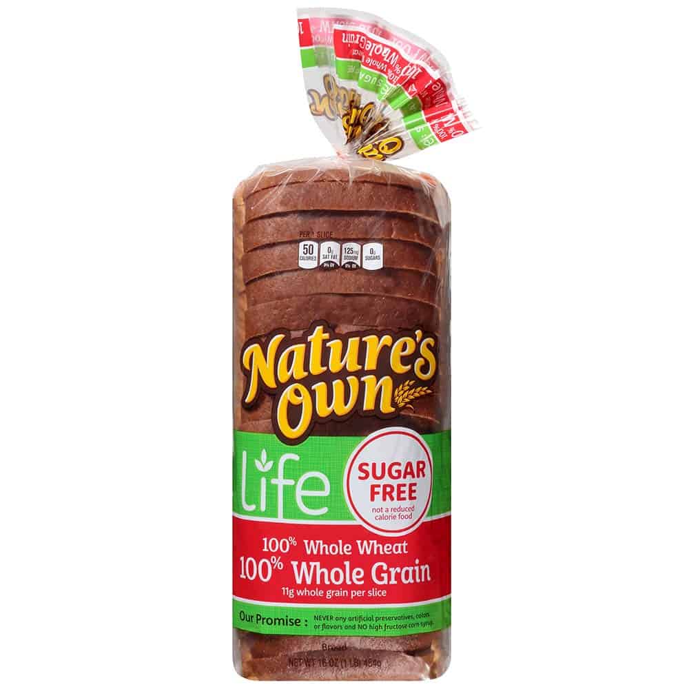 Nature's Own Sugar Free 100% Whole Wheat 100% Whole Grain Bread, 16 oz
