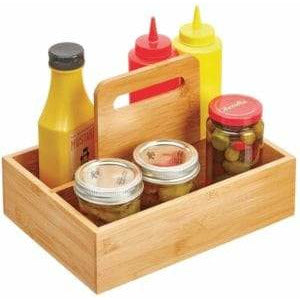 mDesign Bamboo Wood Food Storage Container