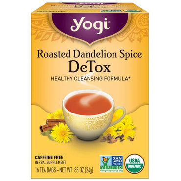 Yogi Tea, Roasted Dandelion Spice DeTox, 16 Count