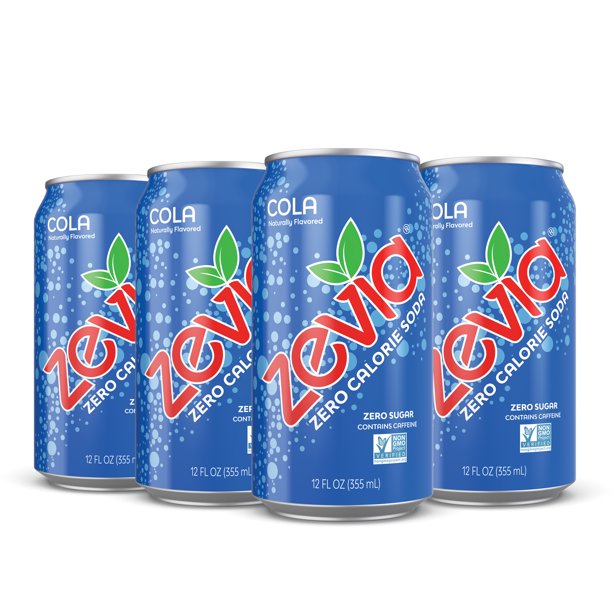 Zevia Zero Calorie, Gluten-Free Cola Soda Pop, 12 fl oz, 12 Pack Cans