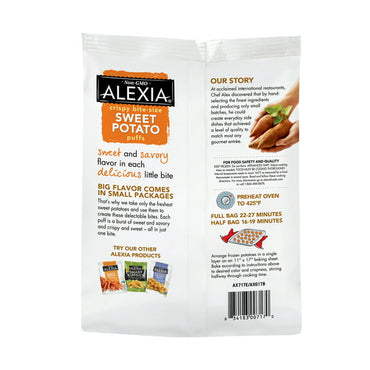 Alexia Crispy Bite-Size Sweet Potato Puffs, Non-GMO Ingredients, 20 oz (Frozen)