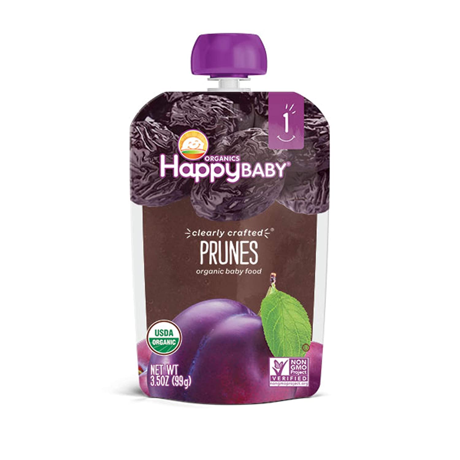 Happy Baby Clearly Crafted Organic Baby Food Stage 1, Prunes, 3.5 Oz
