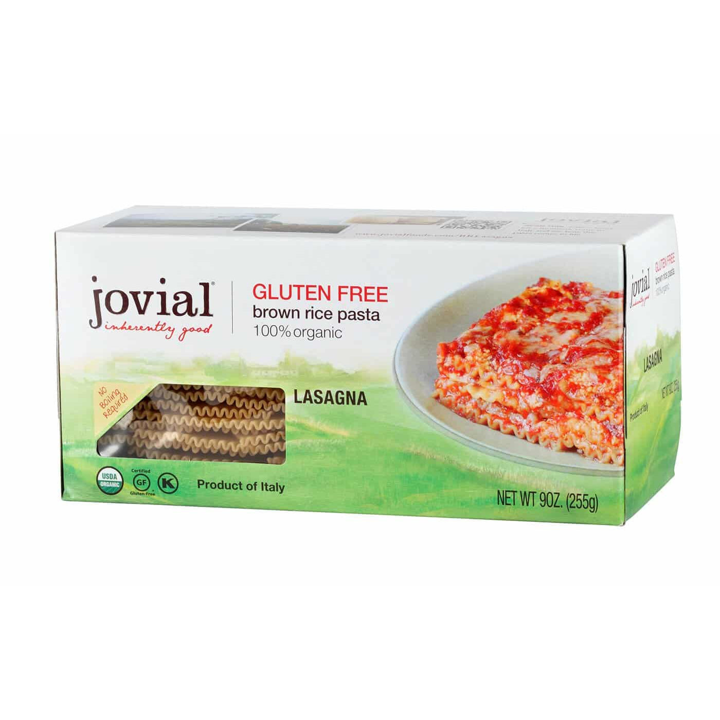 Jovial Foods Organic Gluten Free Brown Rice Pasta, Lasagna, 9oz