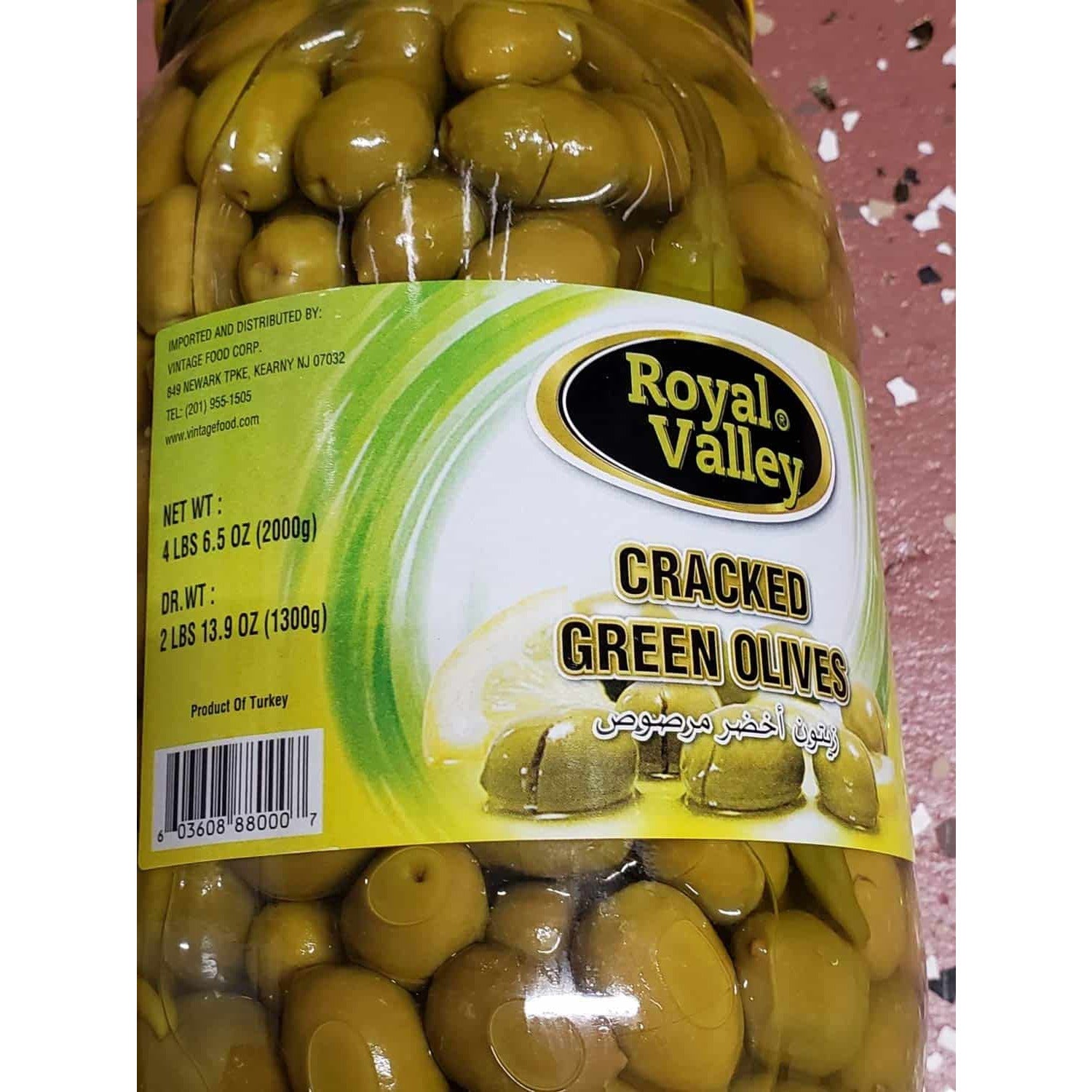 Royal Valley Turkish Style Cracked Green Olives, 4.4lb