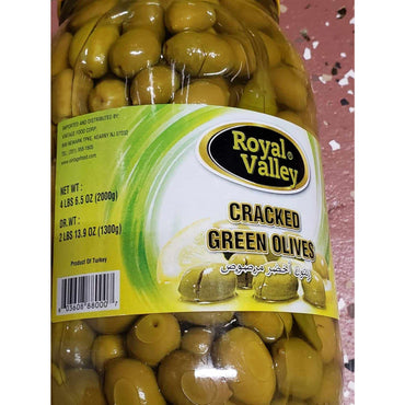 Royal Valley Turkish Style Cracked Green Olives, 4.4lb