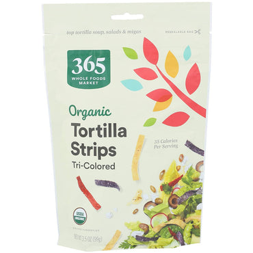 Strips Tortilla Tri-Color Organic, 3.5 Ounce