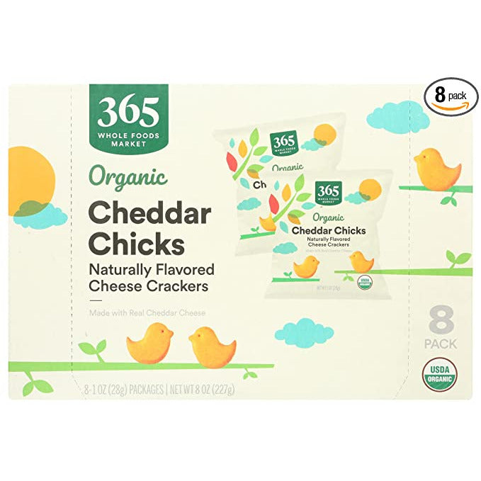 Oasis Fresh 365 by Whole Foods Market, Organic Cheddar Chicks Cheese Crackers, 1 Ounce