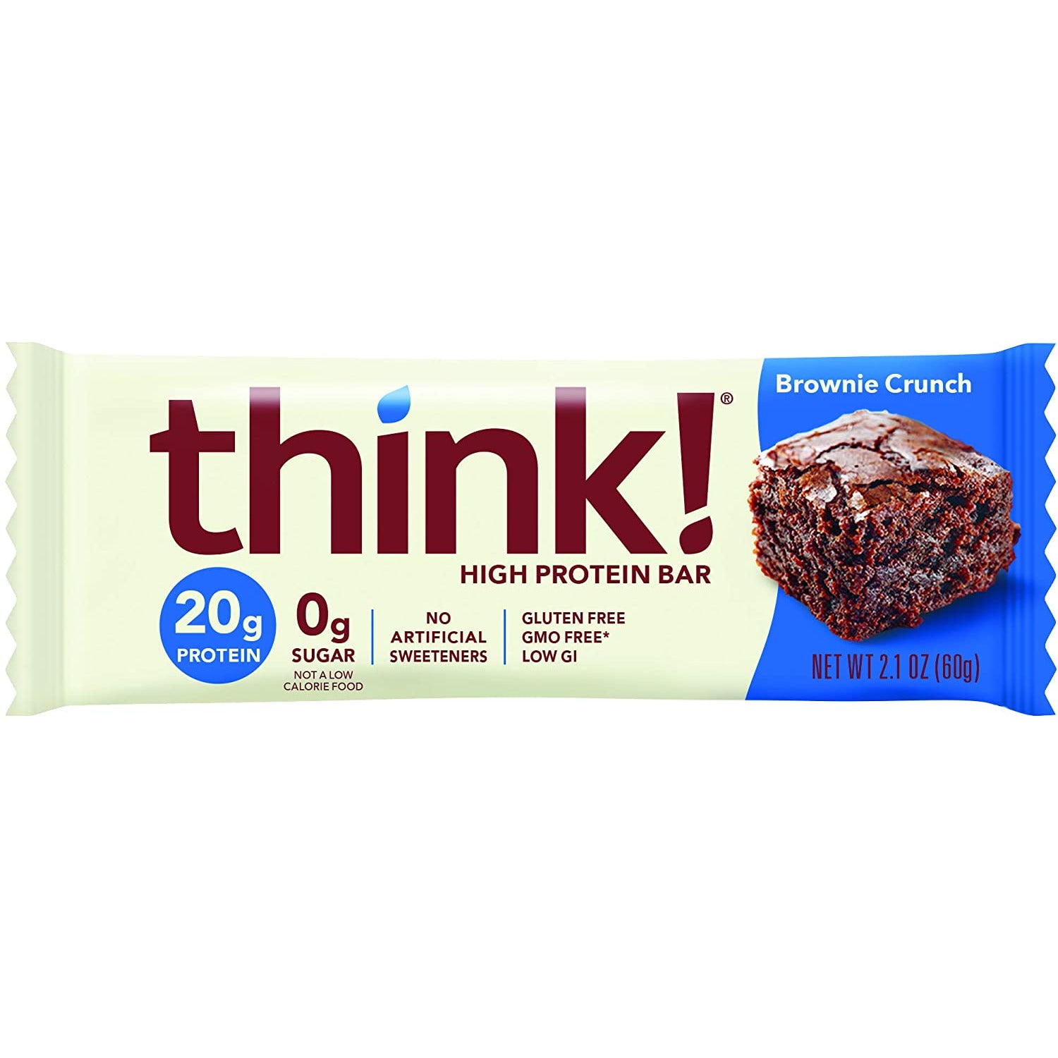 think!, High Protein Bars - Brownie Crunch - 2.1 Ounce bar