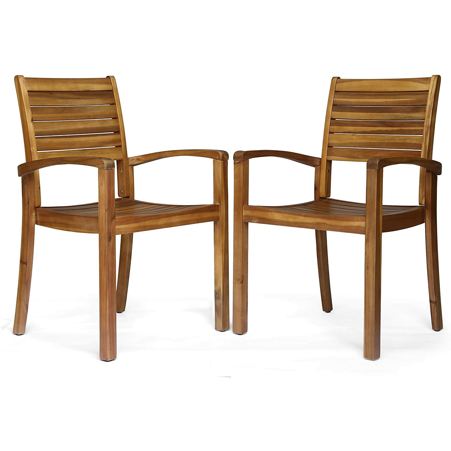 Christopher Knight Home 306431 Watts Outdoor Acacia Wood Dining Chairs, Teak Finish (Set of 2)