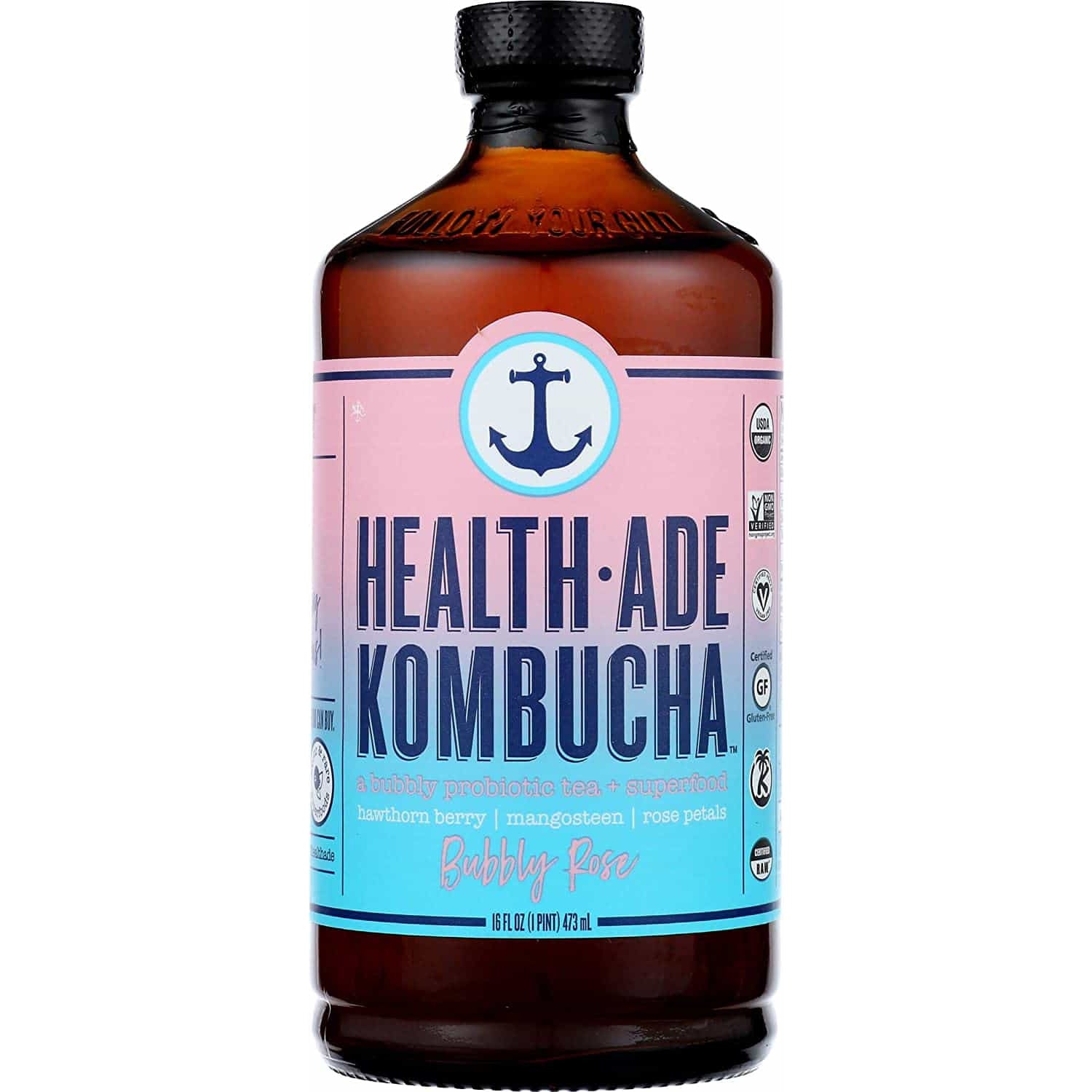 Health-Ade Kombucha, Organic, Bubbly Rose, 16 fl oz