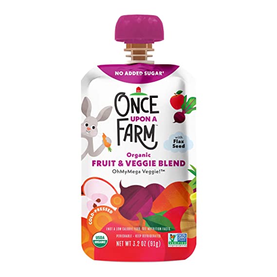 Once Upon a Farm, Organic OhMyMega Veggie, 3.2 Ounce