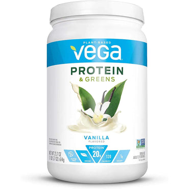 Vega Protein and Greens, Vanilla, Plant Based Protein Powder Plus Veggies - Vegan Protein Powder, Keto-Friendly, Vegetarian, Gluten Free, Soy Free, Dairy Free, Lactose Free (20 Servings, 1lb 5.7oz)