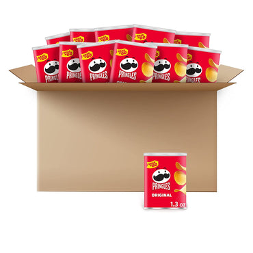 Pringles The Original Potato Crisps - Salty Snacks, School Lunch Food, Single Serve 1.3 Oz Can Pack of 12