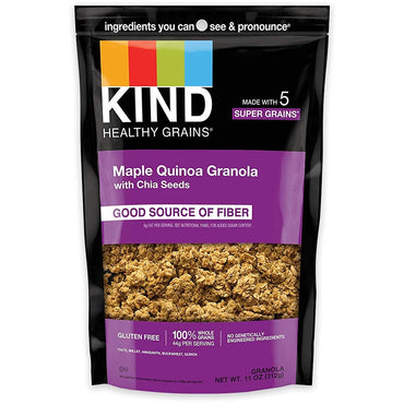 KIND Healthy Grains Clusters, Maple Quinoa with Chia Seeds Granola, Gluten Free, 11 Ounce (Pack of 6)