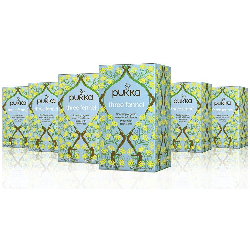 Pukka Three Fennel, Organic Herbal Tea (6 Pack, 120 Tea Bags)