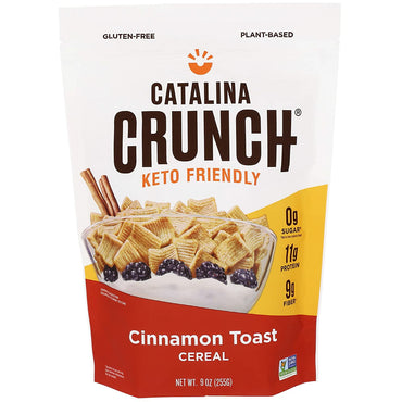 Catalina Crunch Cinnamon Toast Keto Cereal (9oz Bag) | Low Carb, Sugar Free, Gluten Free, Grain Free | Keto Snacks, Vegan, Plant Based Protein | Breakfast Protein Cereals | Keto Friendly Food