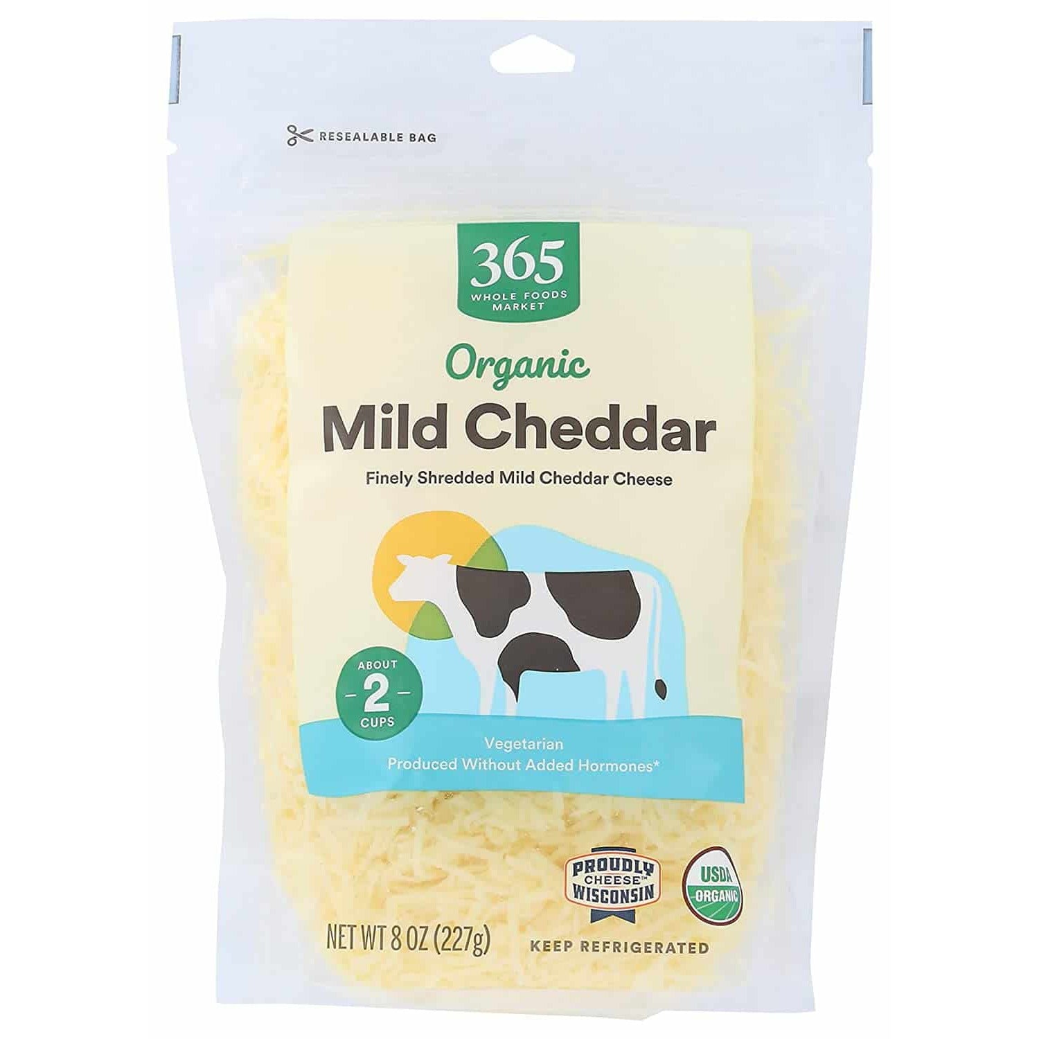 Organic Cheese Shreds, Mild Cheddar, 8oz