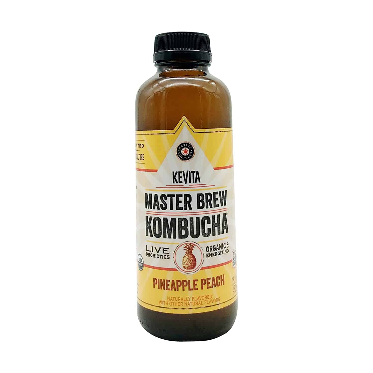 KeVita Master Brew Kombucha, Pineapple Peach, 15.2 oz