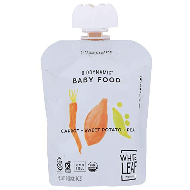 White Leaf Provisions, Baby Food Carrot Sweet Potato Pea Organic, 3.17 Ounce
