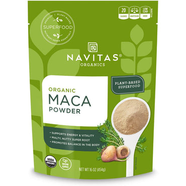 Navitas Organics Maca Powder, 16 oz. Bag, 52 Servings — Organic, Non-GMO, Low Temp-Dried, Gluten-Free