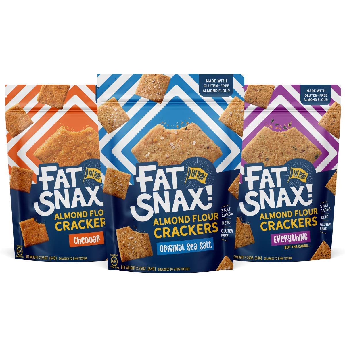 Fat Snax Almond Flour Crackers Variety Pack, 8-Pack