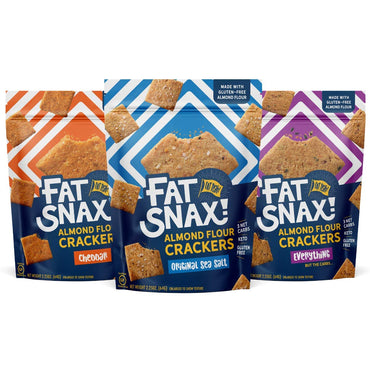 Fat Snax Almond Flour Crackers Variety Pack, 8-Pack