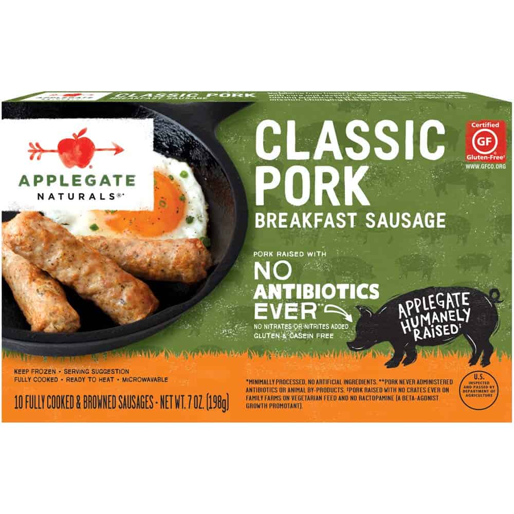 Oasis Fresh Applegate Natural Classic Pork Breakfast Sausage, 7oz (Frozen)