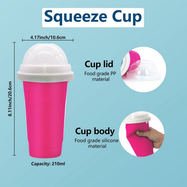 NACAMS Slushie Cup Maker Squeeze, DIY Quick Frozen Magic Cup Slushy With Lids And Straws For Kids & Adults (Green)