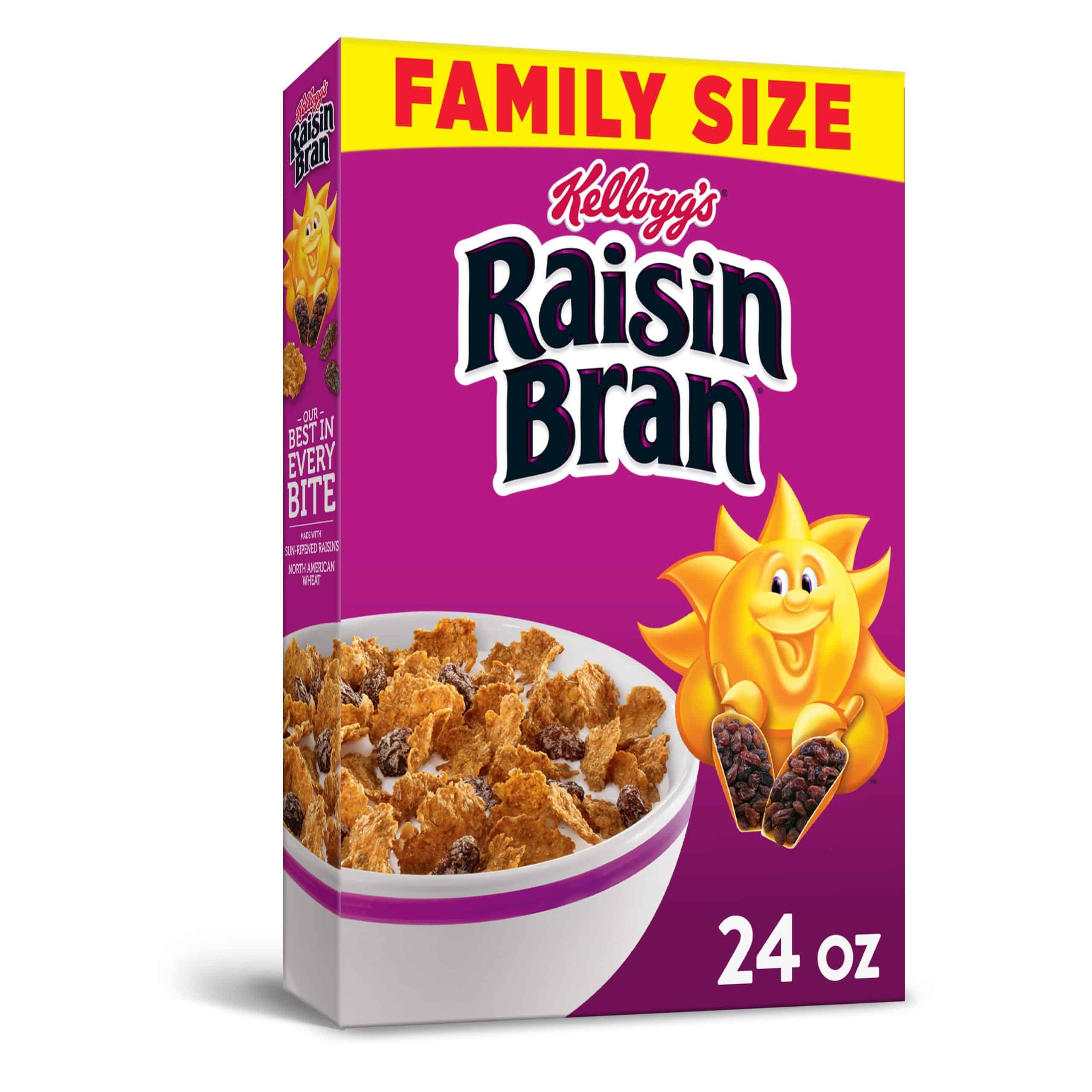 Kellogg's Raisin Bran, Breakfast Cereal, Family Size, 24 Oz