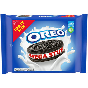 OREO Mega Stuf Chocolate Sandwich Cookies, Party Size, 1 lb 9.35 oz