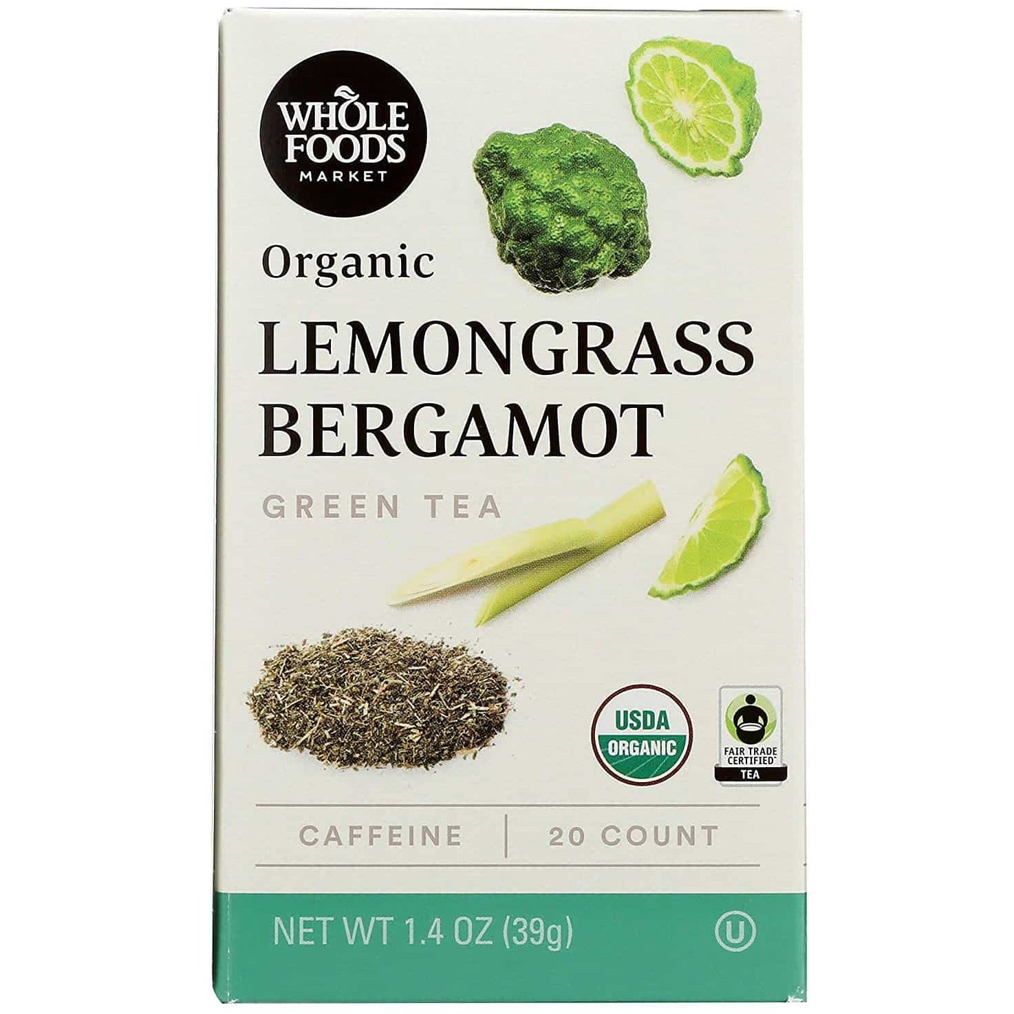 Organic Green Tea, Lemongrass Bergamot (20 Count), 1.4oz