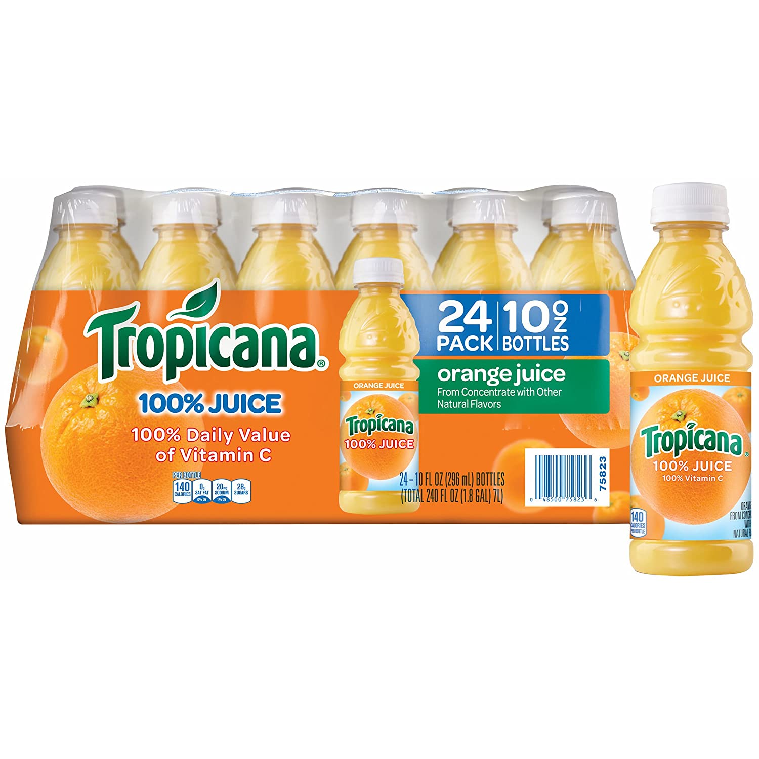 (12-Bottles) Assrt. Flavors Tropicana Orange, Fruit Medley & Apple Juice 10  oz.