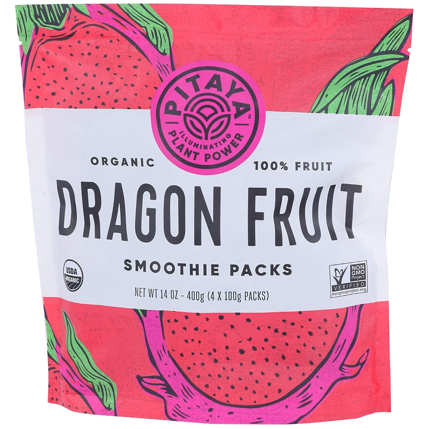PITAYA PLUS Organic Dragonfruit Superfruit Smoothie Packs, 14 OZ