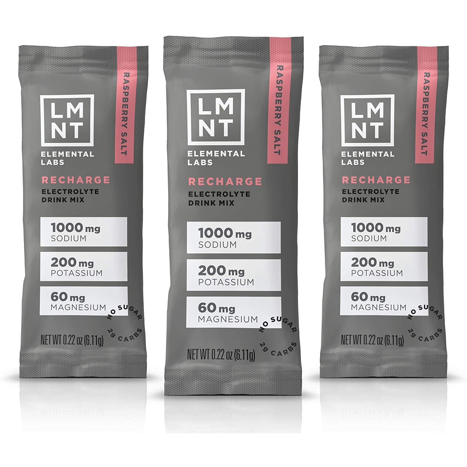 LMNT Keto Electrolyte Drink Mix | Paleo Hydration Powder | No Sugar, No Artificial Ingredients | Raspberry Salt | 30 Stick Packs