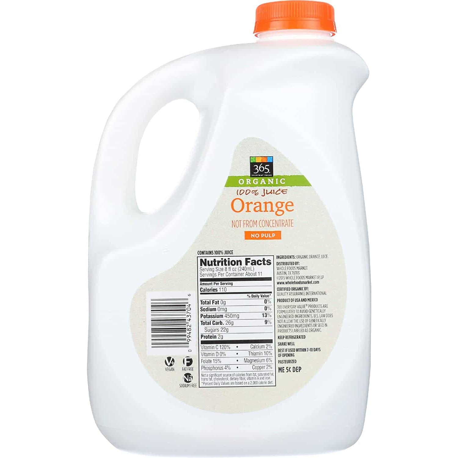 Organic Orange Juice, Not From Concentrate, 89 fl oz
